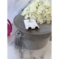 1305 Złote kolczyki BLUEBERRY CYRKONIE STAL 316L