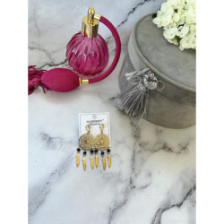 1312 Złote kolczyki BLUEBERRY ŁAPACZE SNÓW STAL