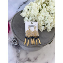 1312 Złote kolczyki BLUEBERRY ŁAPACZE SNÓW STAL