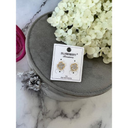 1310 Złote kolczyki BLUEBERRY cyrkonie KONICZYNKI