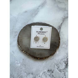 1311Złote kolczyki BLUEBERRY cyrkonie STAL 316L