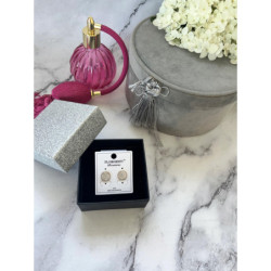 1311Złote kolczyki BLUEBERRY cyrkonie STAL 316L