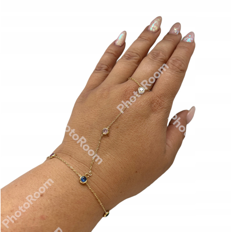 128 Bransoletka z łańcuszkiem na palec stal 316L