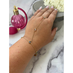 128 Bransoletka z łańcuszkiem na palec stal 316L