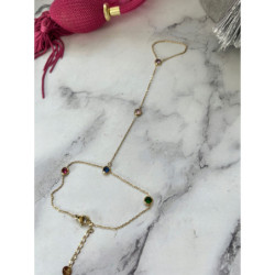 128 Bransoletka z łańcuszkiem na palec stal 316L