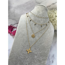 1082 Naszyjnik komplet KORALIKI KONICZYNKA STAL