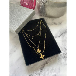 1082 Naszyjnik komplet KORALIKI KONICZYNKA STAL