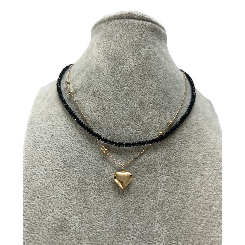 202 Naszyjnik różaniec SERCE SERDUSZKO STAL 316L