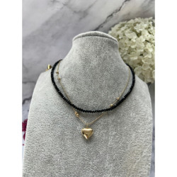 202 Naszyjnik różaniec SERCE SERDUSZKO STAL 316L