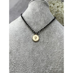 595 Naszyjnik różaniec MONETA ELŻBIETA STAL 316L