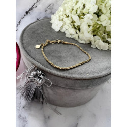 195 Złota bransoletka splot KORDA STAL 316L