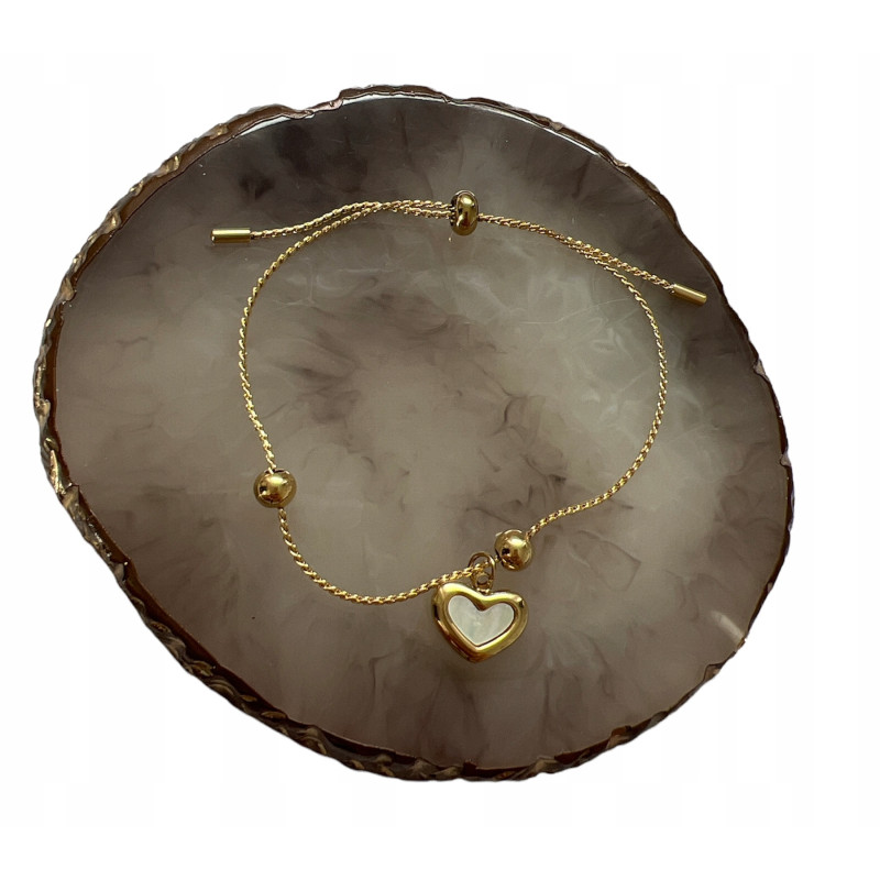 790 Złota bransoletka SERCE zaciskana STAL 316