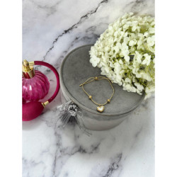 790 Złota bransoletka SERCE zaciskana STAL 316