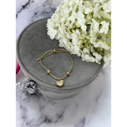 790 Złota bransoletka SERCE zaciskana STAL 316