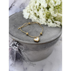 790 Złota bransoletka SERCE zaciskana STAL 316