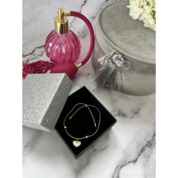 790 Złota bransoletka SERCE zaciskana STAL 316