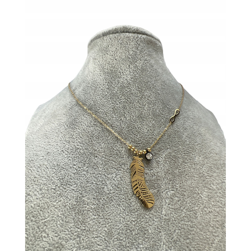 1102 Złoty łańcuszek celebrytka BLUEBERRY stal 316