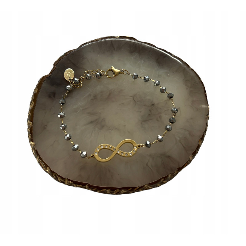 740 Bransoletka różaniec ZNAK KORALIKI STAL 316L