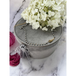 944 Naszyjnik różaniec KORALIKI SKRZYDŁO STAL 316L