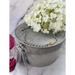 944 Naszyjnik różaniec KORALIKI SKRZYDŁO STAL 316L