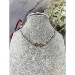 673Naszyjnik różaniec KORALIKI NIESKOŃCZONOŚĆ STAL