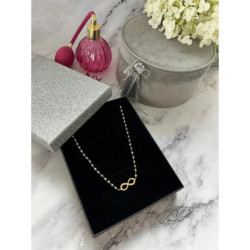 673Naszyjnik różaniec KORALIKI NIESKOŃCZONOŚĆ STAL