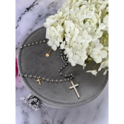 479 Naszyjnik różaniec KORALIKI KRZYŻ KRZYŻYK