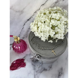 375 Naszyjnik różaniec KORALIKI KRZYŻ KRZYŻYK