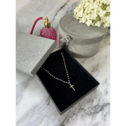 876 Naszyjnik różaniec KORALIKI KRZYŻ KRZYŻYK