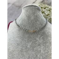 1122 Naszyjnik różaniec KORALIKI KRZYŻ KRZYŻYK