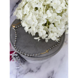 1122 Naszyjnik różaniec KORALIKI KRZYŻ KRZYŻYK