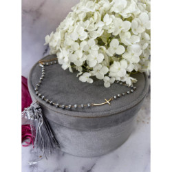 1122 Naszyjnik różaniec KORALIKI KRZYŻ KRZYŻYK