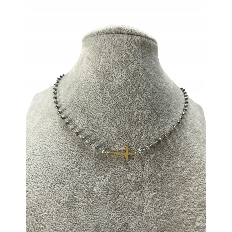 1116 Naszyjnik różaniec KORALIKI KRZYŻ KRZYŻYK