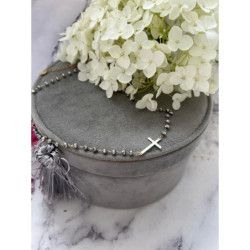 1116 Naszyjnik różaniec KORALIKI KRZYŻ KRZYŻYK