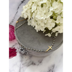 1116 Naszyjnik różaniec KORALIKI KRZYŻ KRZYŻYK