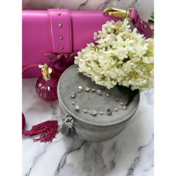 1212 Bransoletka na nogę kostkę KAMIENIE STAL 316