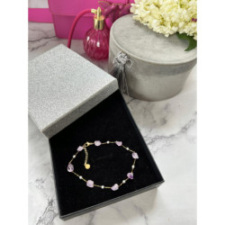 1212 Bransoletka na nogę kostkę KAMIENIE STAL 316