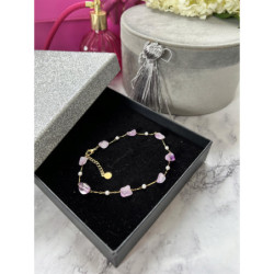 1212 Bransoletka na nogę kostkę KAMIENIE STAL 316