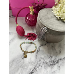 1305 Złota bransoletka KORALIKI SERCE STAL 316L