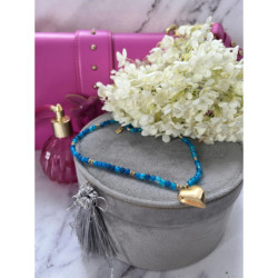 843 Naszyjnik różaniec KORALIKI SERCE STAL 316L