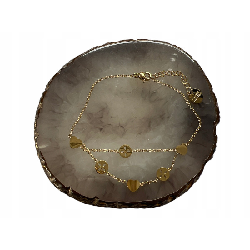 262 Złota bransoletka KONICZYNKA SERCE STAL 316L