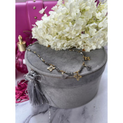 441 Naszyjnik koraliki KONICZYNKA Moon River stal