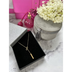 504 Złoty naszyjnik krawatka NIESKOŃCZONOŚĆ stal