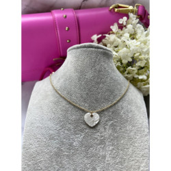 512 Złoty naszyjnik celebrytka SERCE MASA PERŁOWA