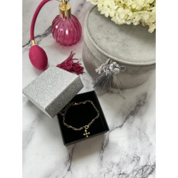 540 Złota bransoletka KRZYŻ KRZYŻYK STAL 316L