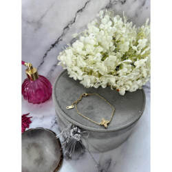 982 Złota bransoletka KONICZYNKA CYRKONIE STAL 316