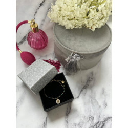 344 Złota bransoletka KORALIKI HOLO DRZEWO STAL