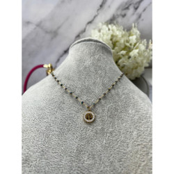 566 Naszyjnik celebrytka KORALIKI HOLO DRZEWO STAL