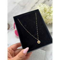 566 Naszyjnik celebrytka KORALIKI HOLO DRZEWO STAL