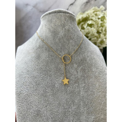 1007 Złoty naszyjnik krawatka GWIAZDKA stal 316L